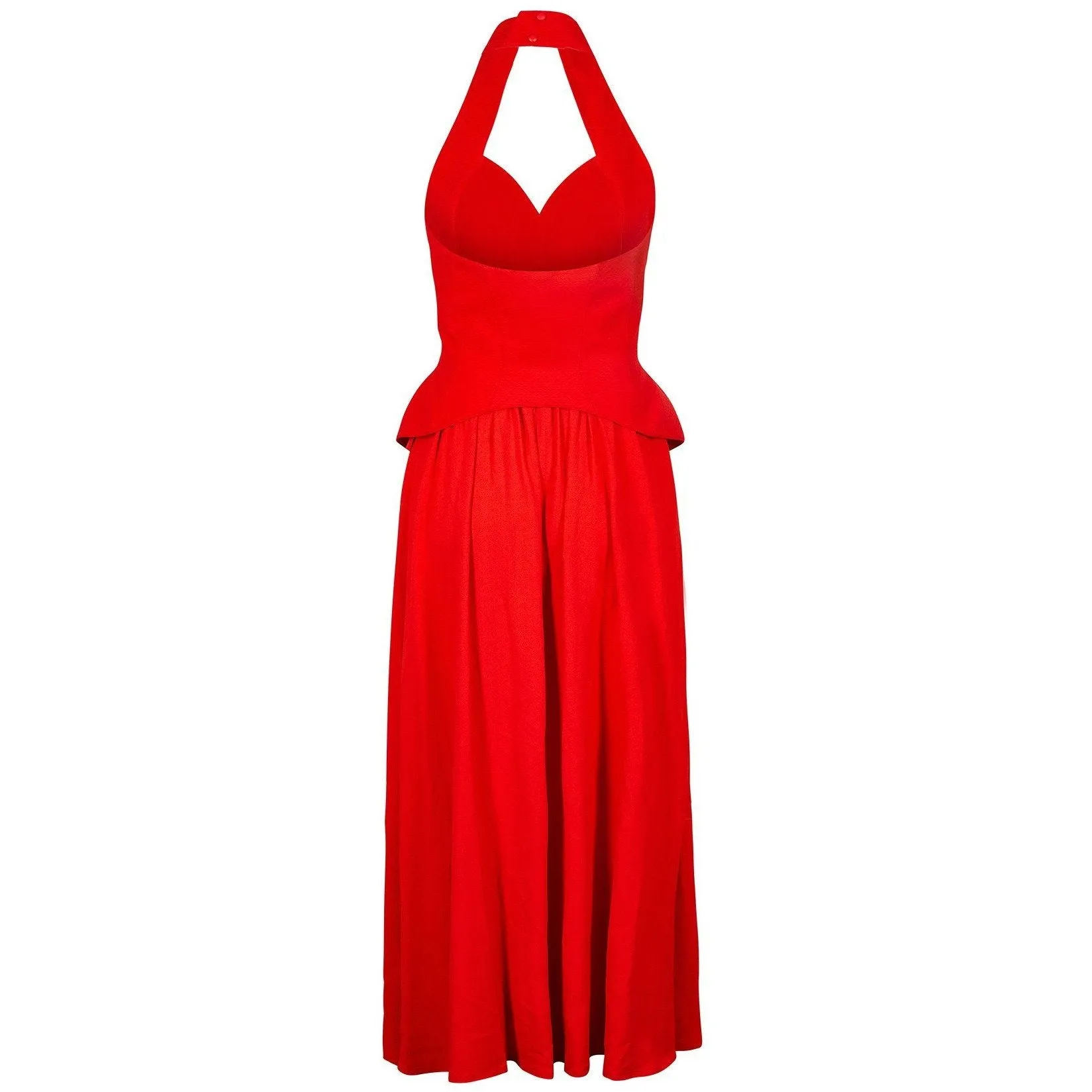 1990s Thierry Mugler Couture Halter Neck Red Dress