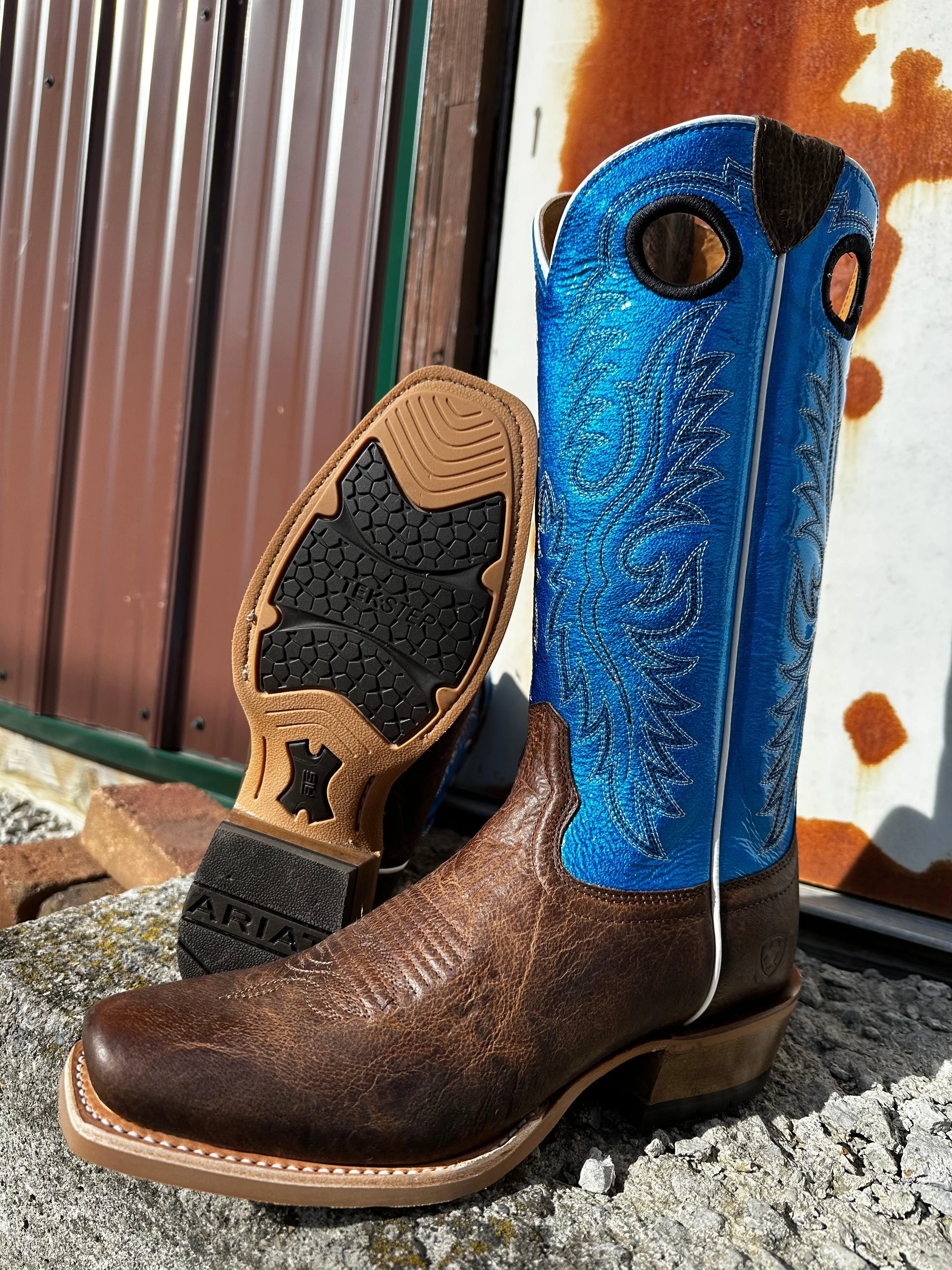 Ariat Men's Tobacco Toffee & Blue Ringer Cutter Toe Cowboy Boots 10051032