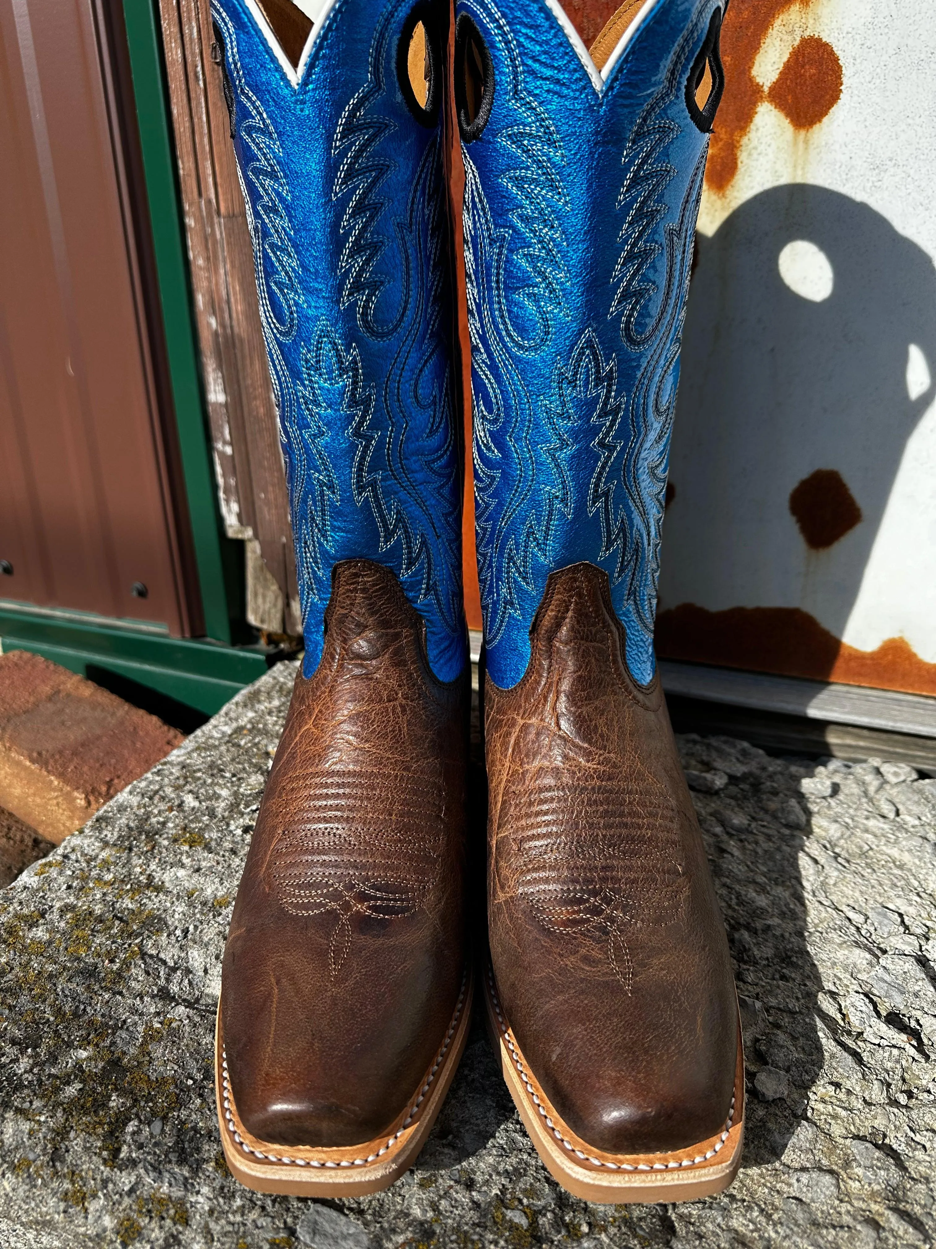 Ariat Men's Tobacco Toffee & Blue Ringer Cutter Toe Cowboy Boots 10051032