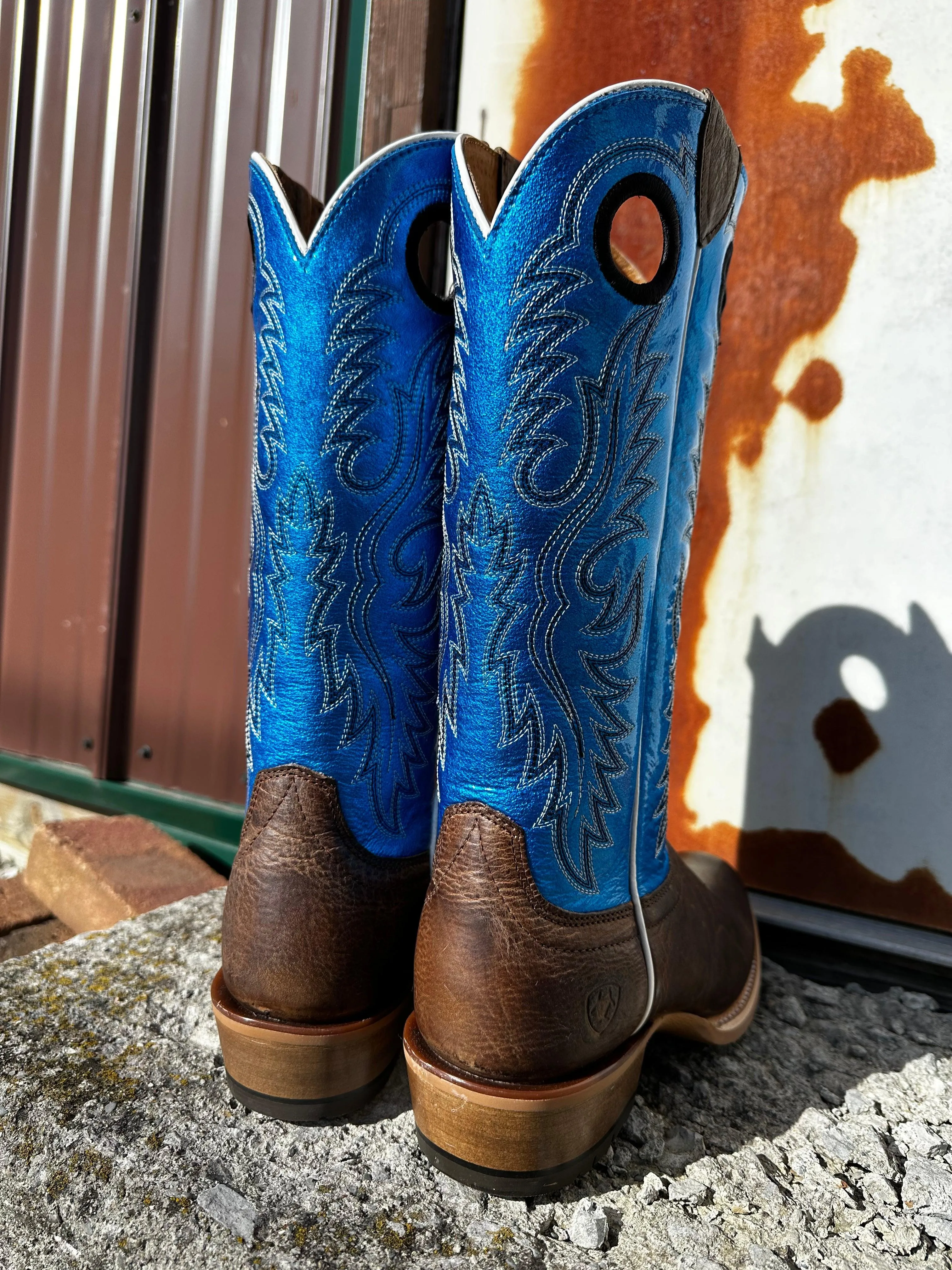 Ariat Men's Tobacco Toffee & Blue Ringer Cutter Toe Cowboy Boots 10051032