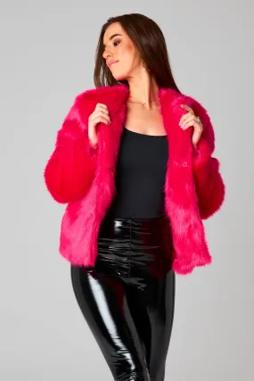 Baddie Faux Fur Jacket - Hot Pink