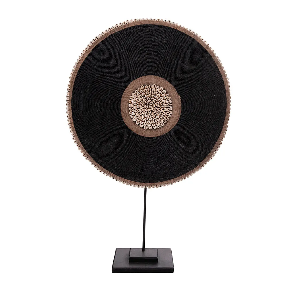 Beaded Cameroon Shield on Stand | Black