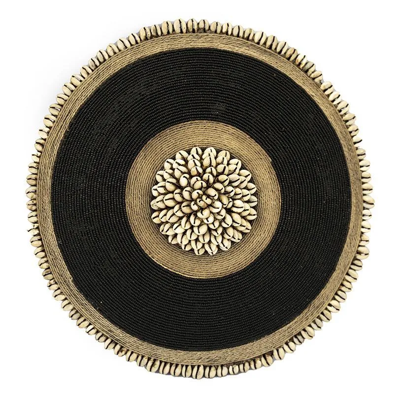 Beaded Cameroon Shield on Stand | Black