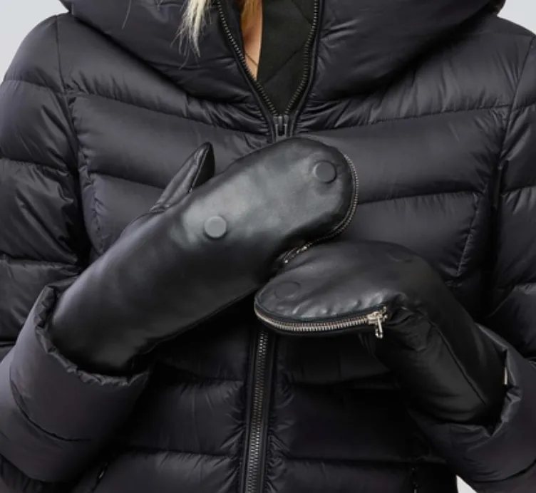 Betrice Faux Fur Lined Leather Mittens