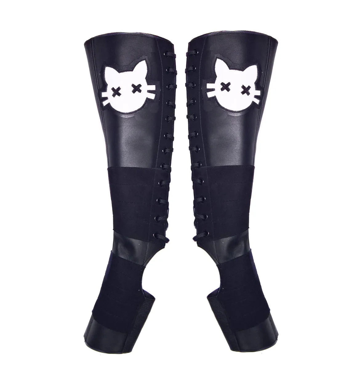 Black Aerial boots w/ Cartoon Cat   Suede Grip