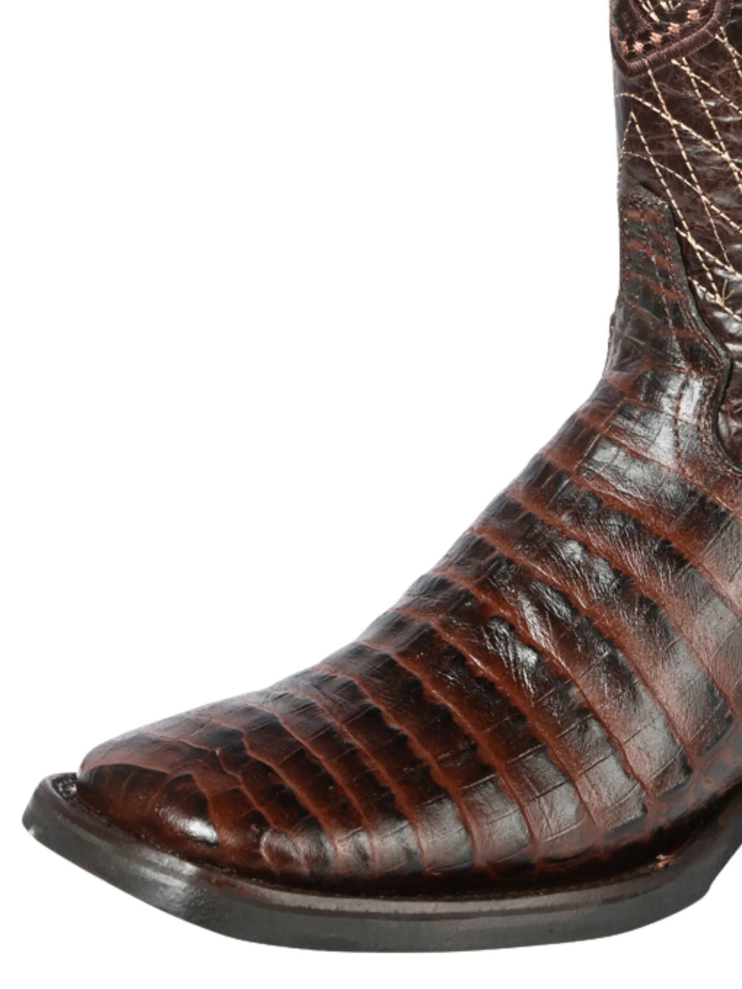 Botas Vaqueras Rodeo Imitacion de Caiman Belly Grabado en Piel Vacuno para Hombre 'El General' - ID: 44672