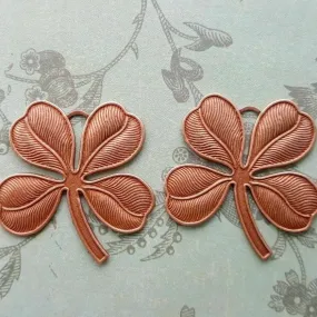 Brass 4 Leaf Clover Charms x 2 - 2522RRAT.