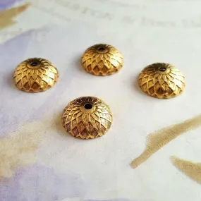 Brass Acorn Bead Caps x 4 - 3907S.