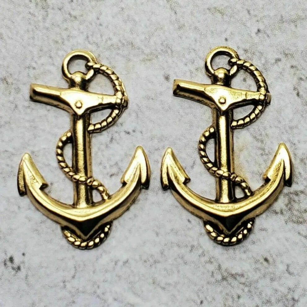 Brass Anchor Stampings x 2 - 6914RAT.