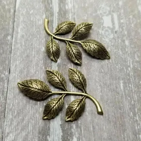 Brass Leaves Branch x 2 - 2469SG.