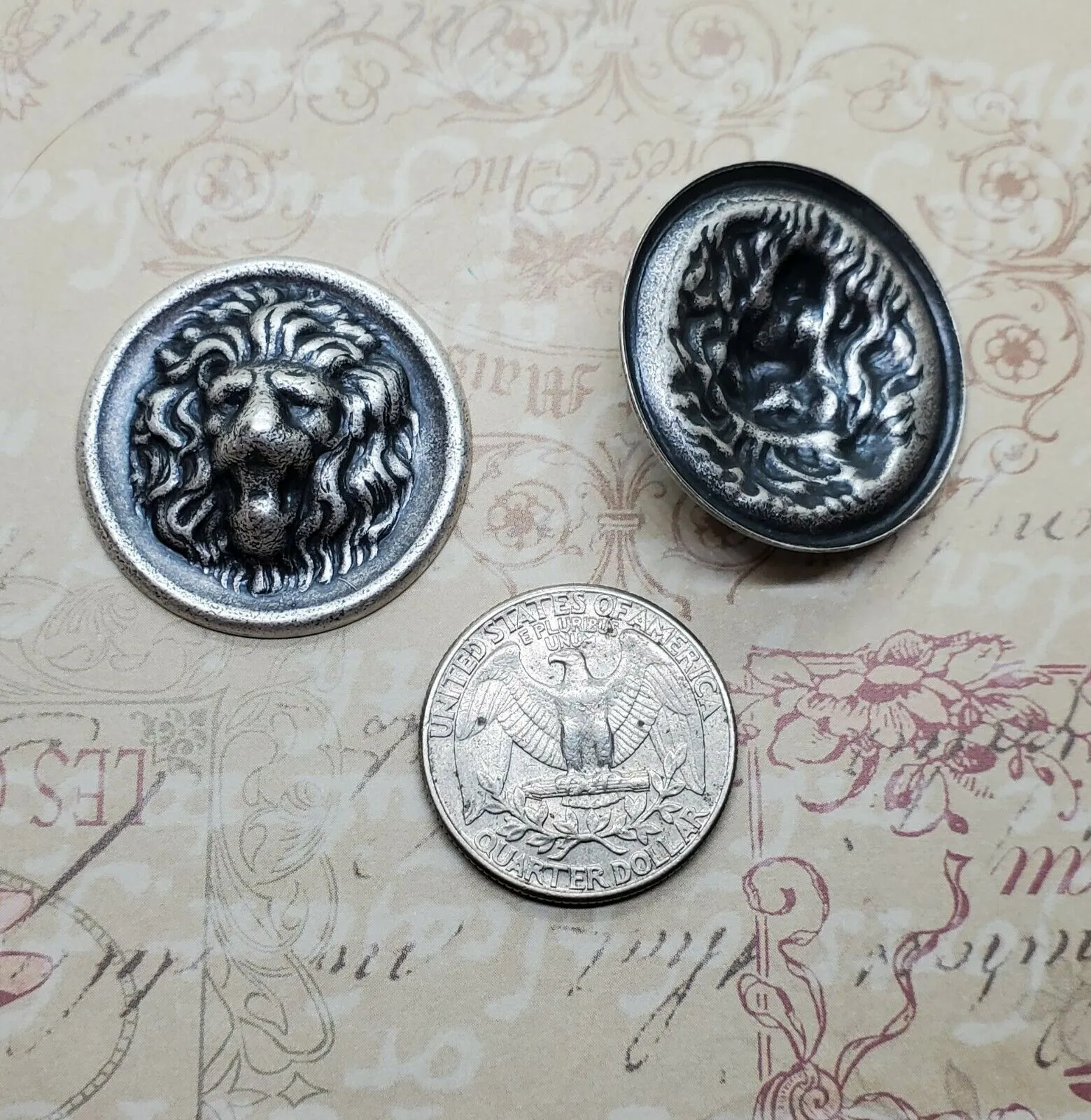 Brass Lion Stampings x 2 - 432-1S.