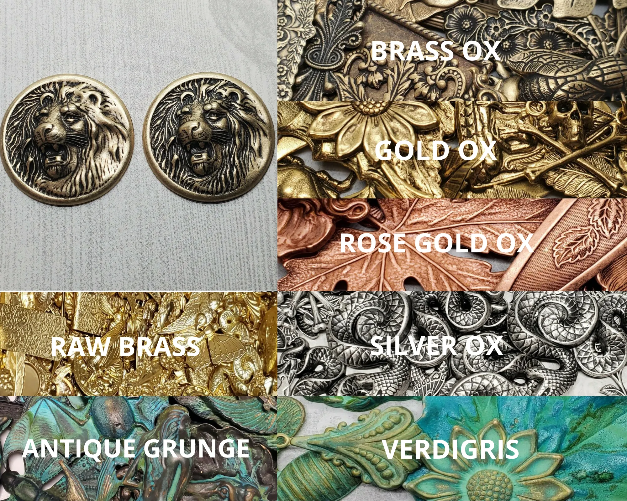 Brass Lion Stampings x 2 - 439-1S.