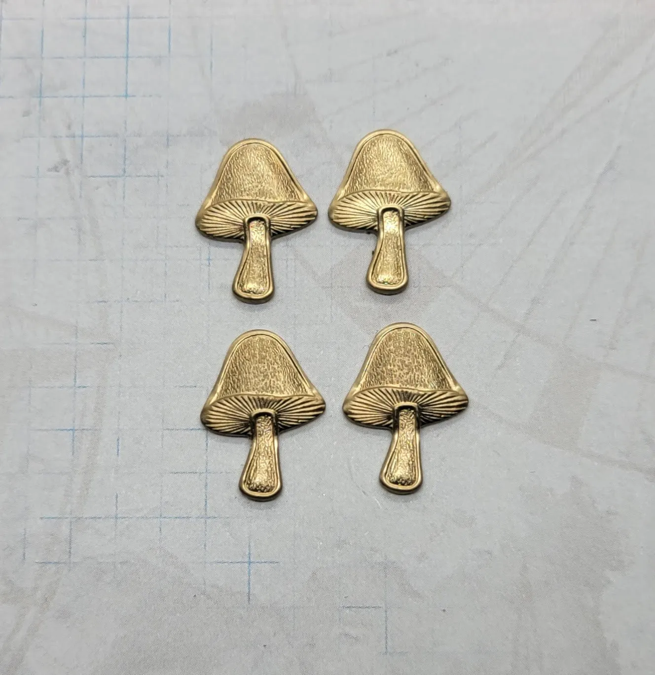 Brass Mushroom Stampings x 4 - 4715S