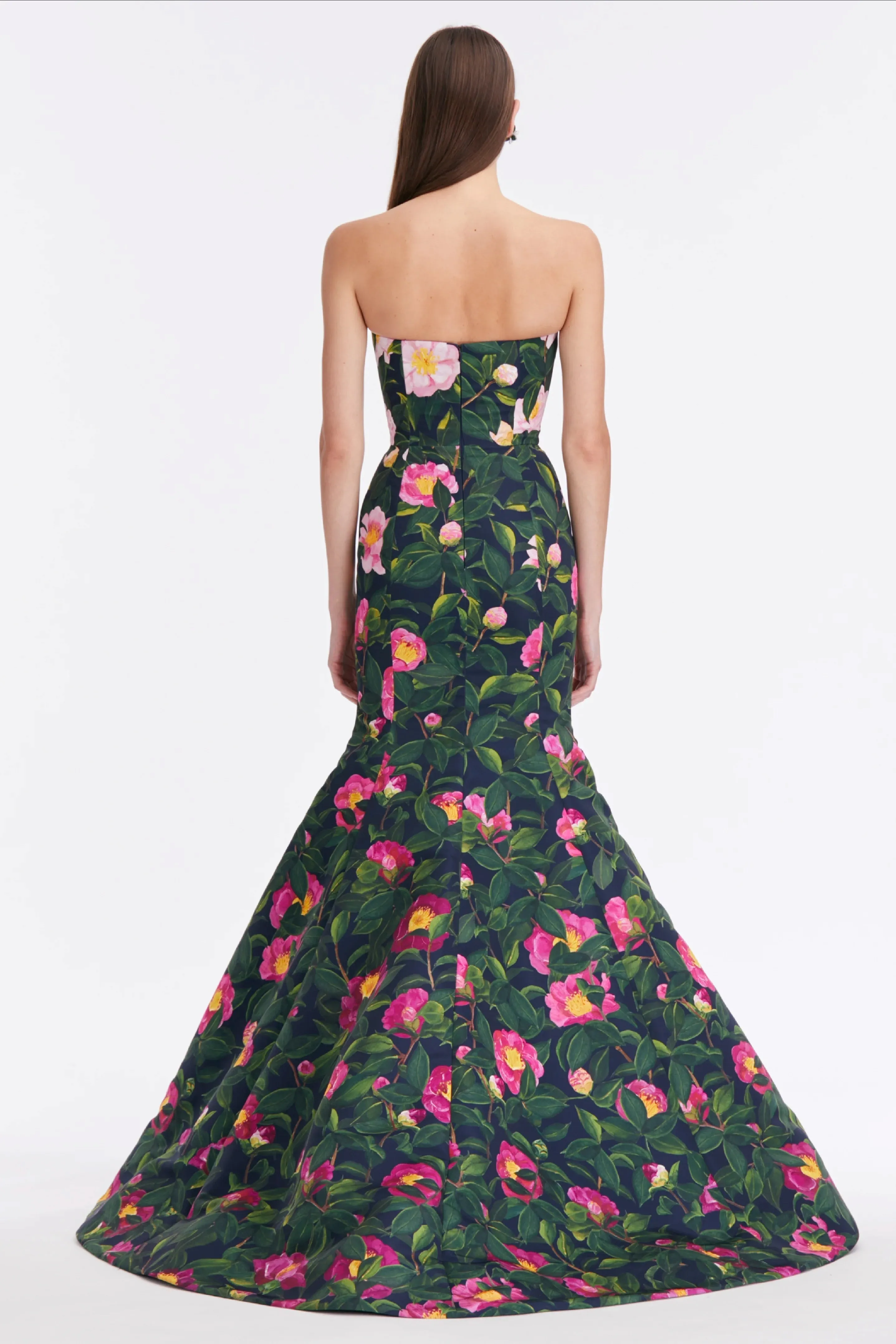 CAMELLIA FAILLE APPLIQUE EMBROIDERED GOWN