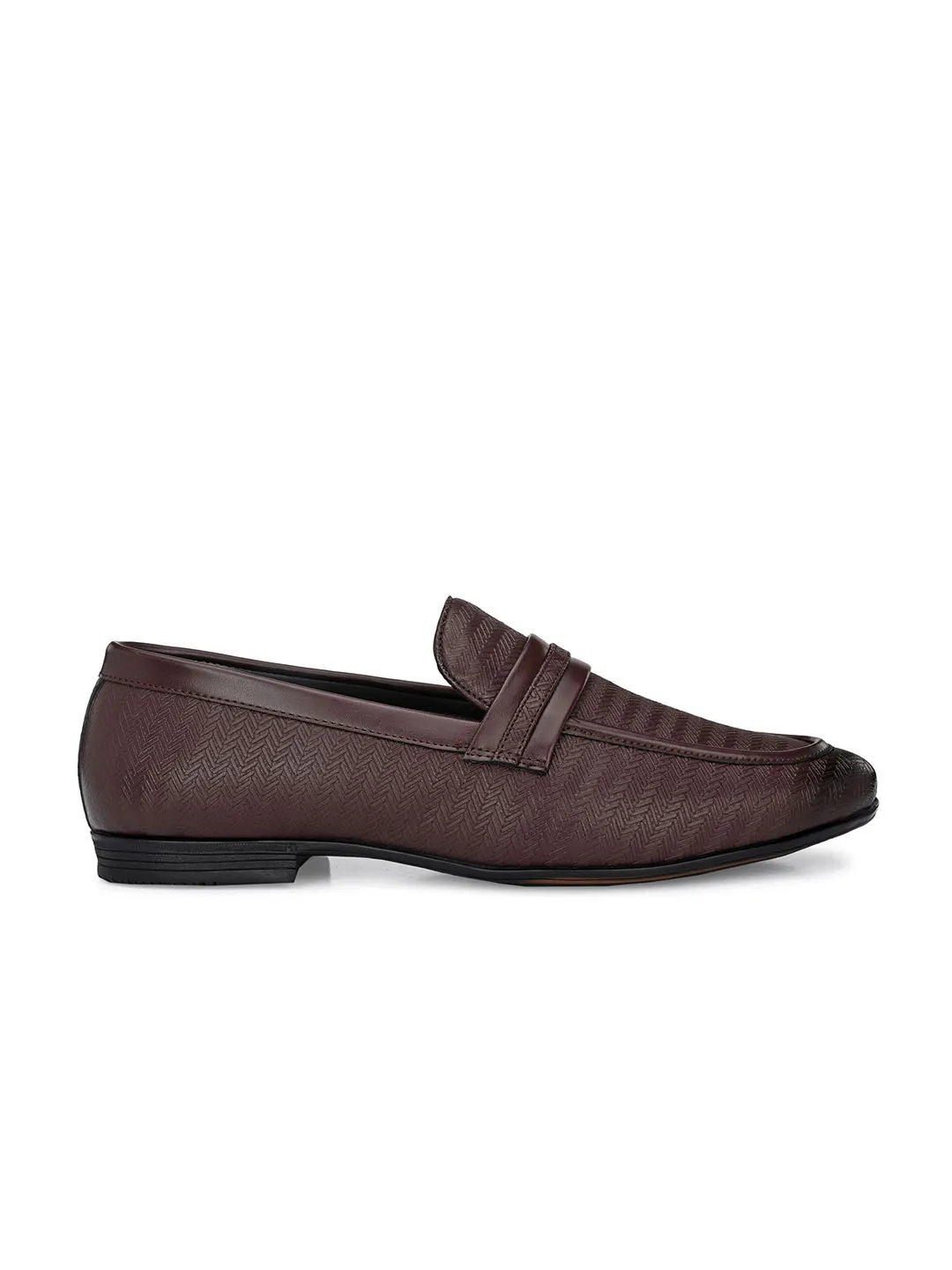 Capri Brown Textured Slip-Ons