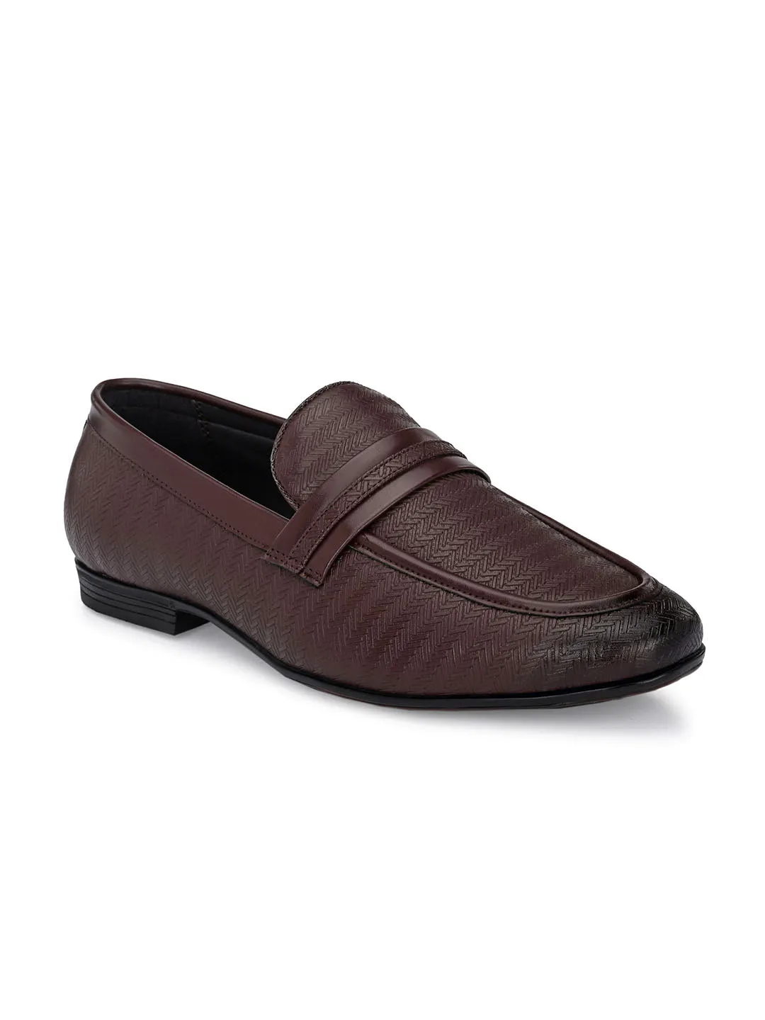 Capri Brown Textured Slip-Ons