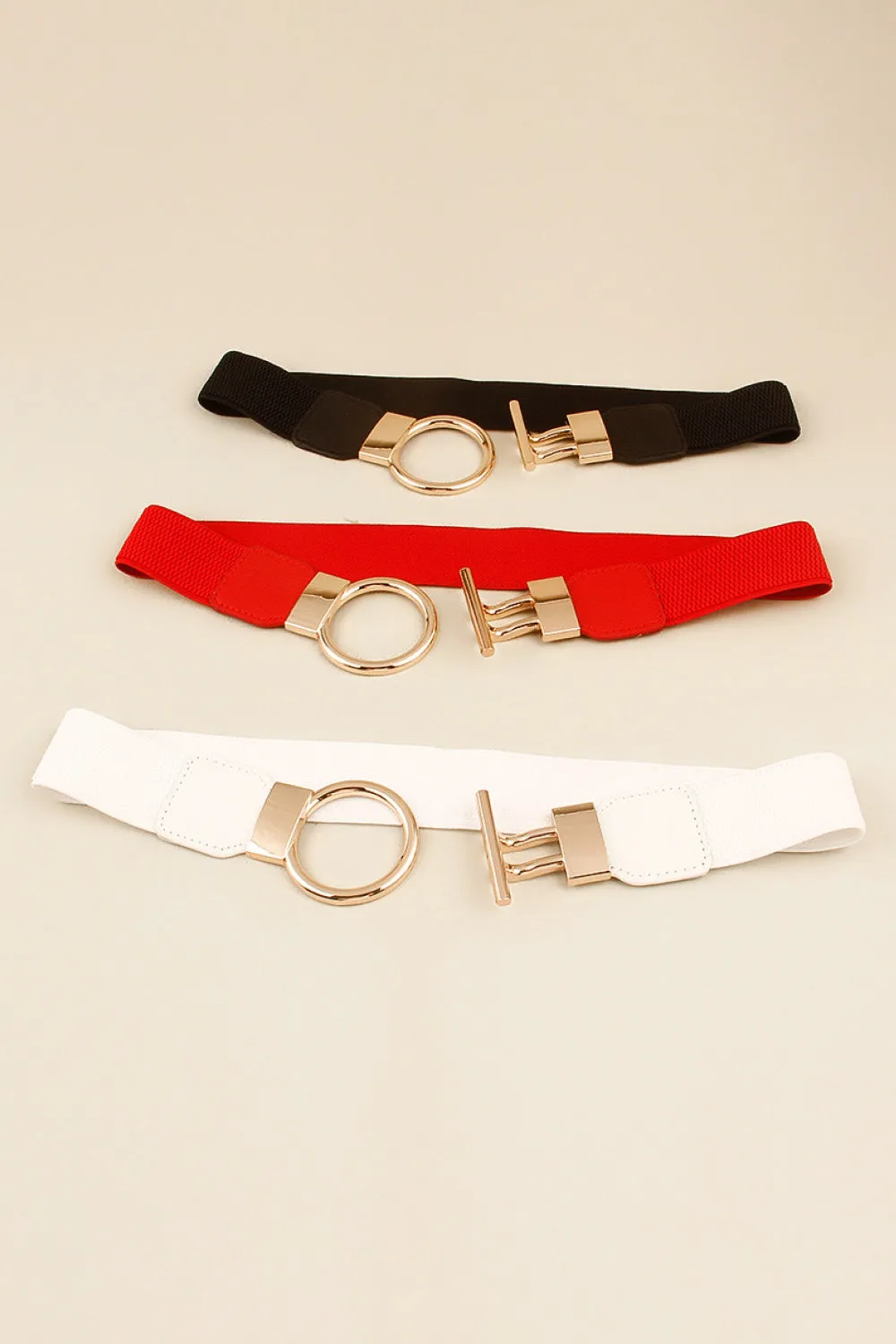 Circle Buckle Vegan Belt ( 3 Colors)