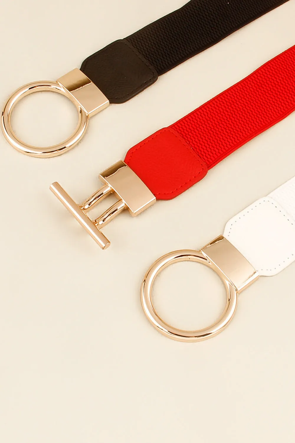 Circle Buckle Vegan Belt ( 3 Colors)