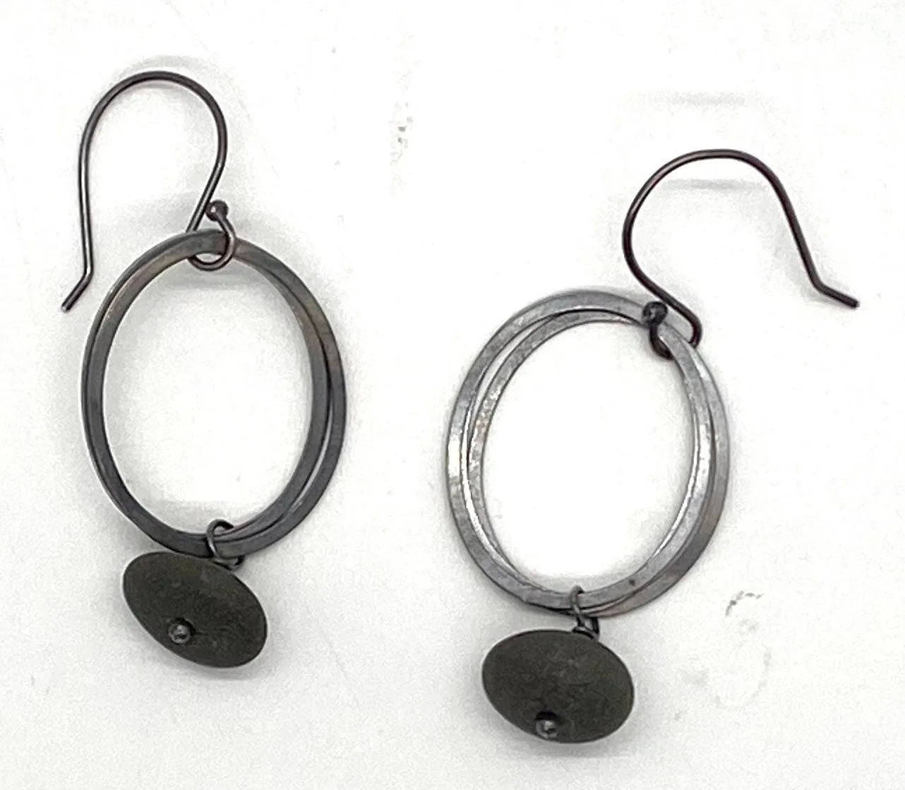 Flattened Ovals Rock Earrings