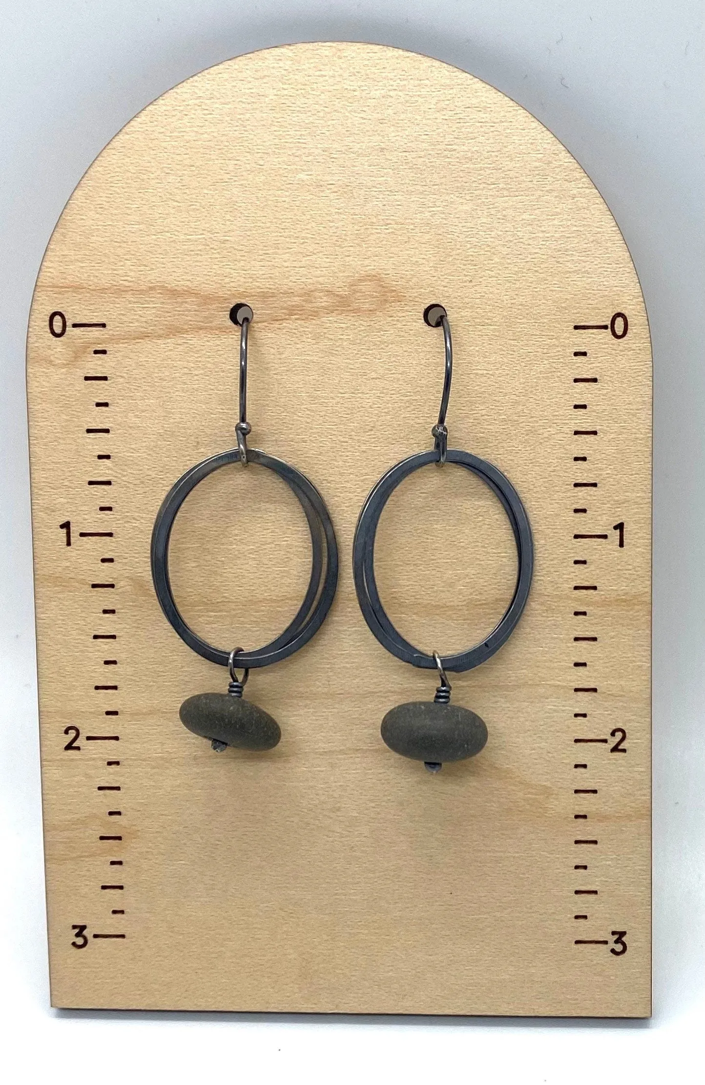 Flattened Ovals Rock Earrings