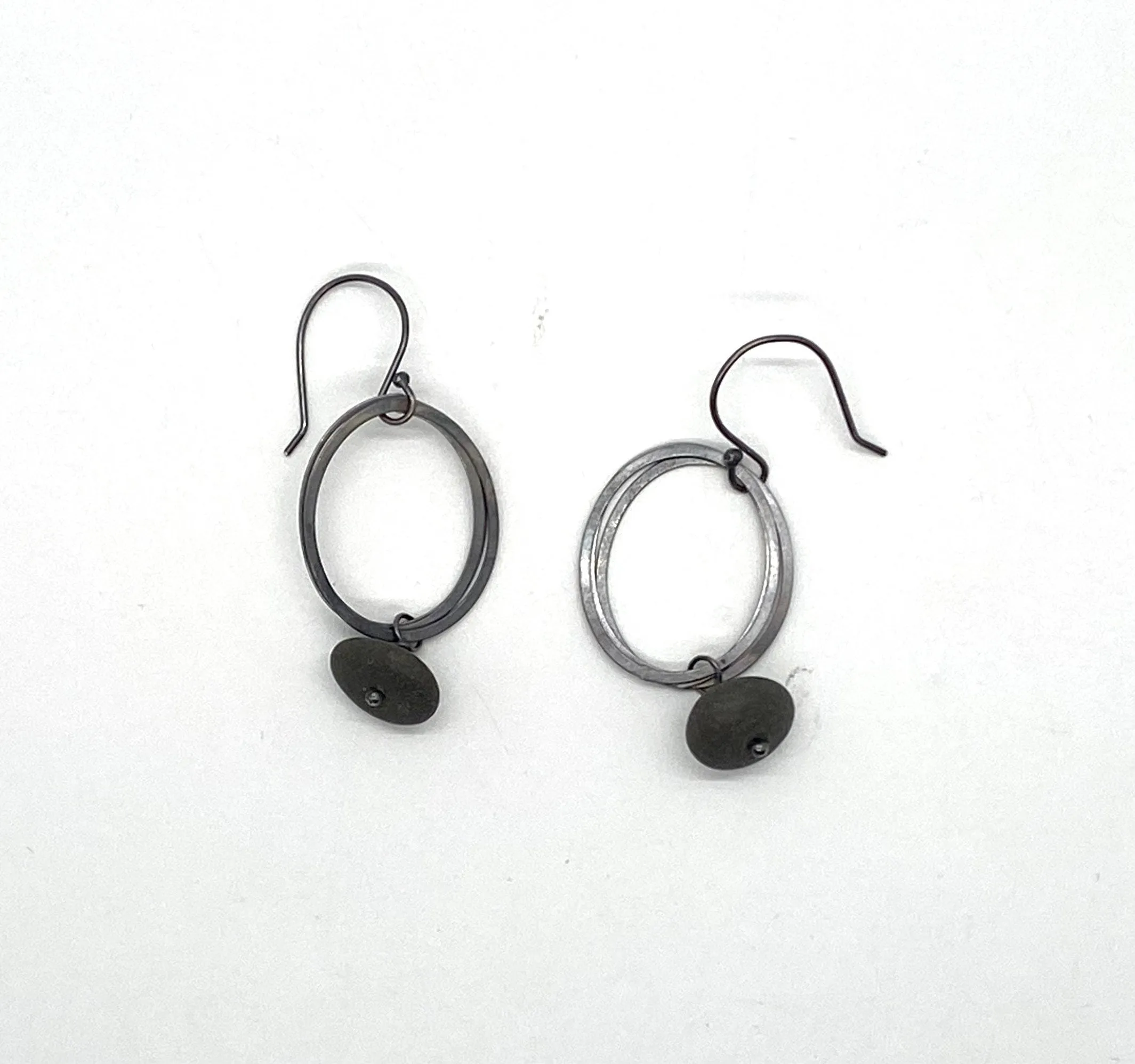 Flattened Ovals Rock Earrings