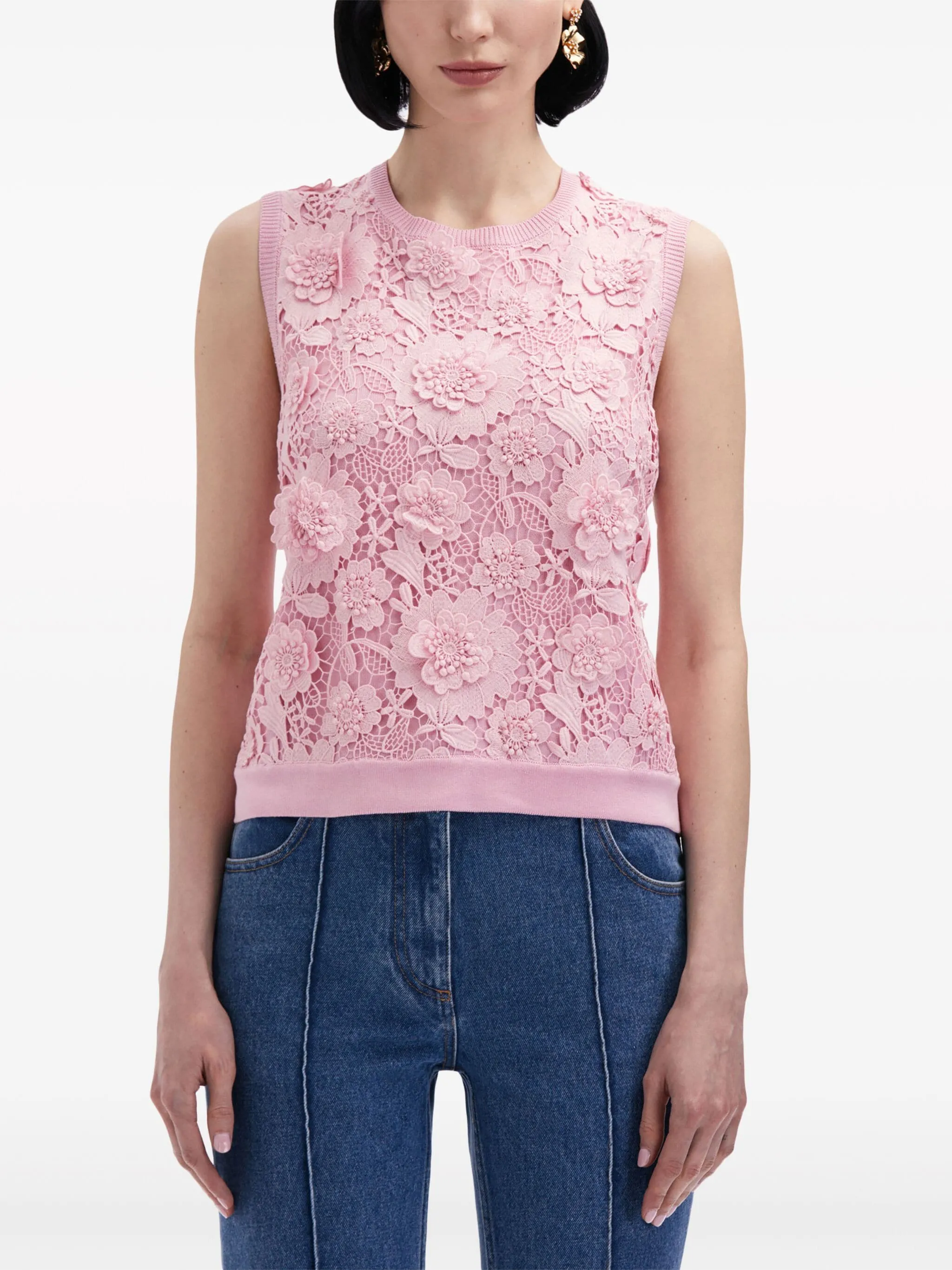 Floral Guipure Inset Tank