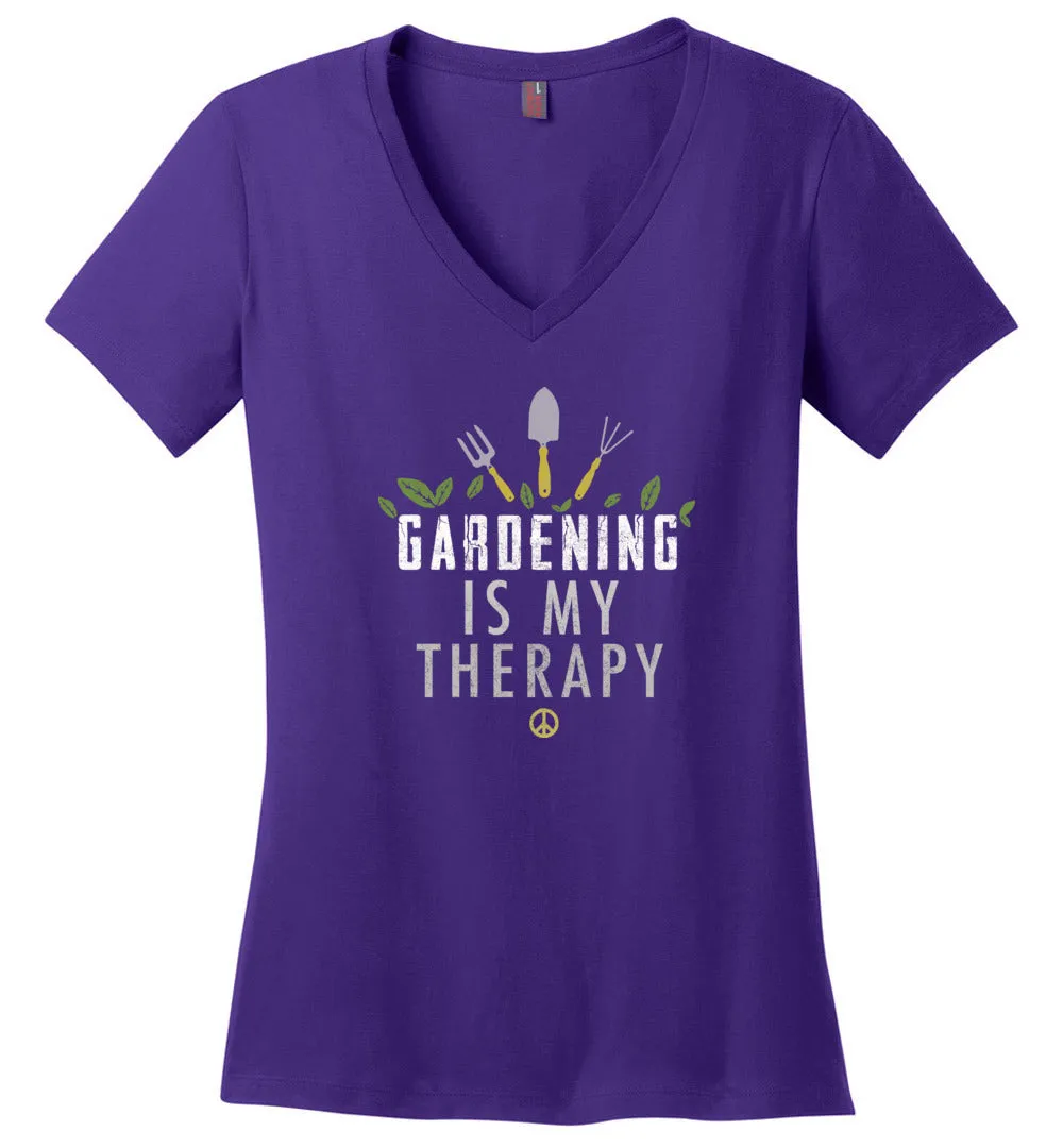 Gardening Is My Therapy V-Neck