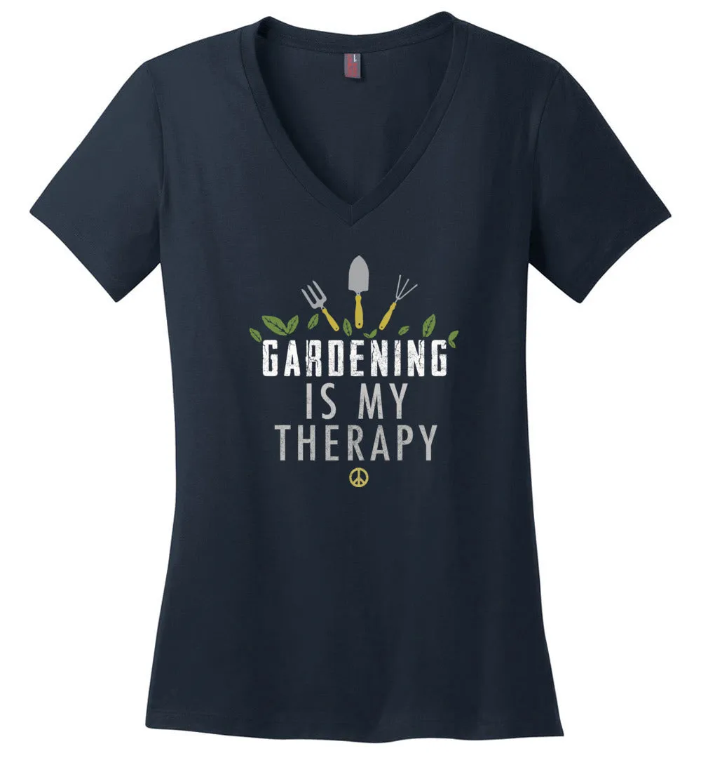 Gardening Is My Therapy V-Neck