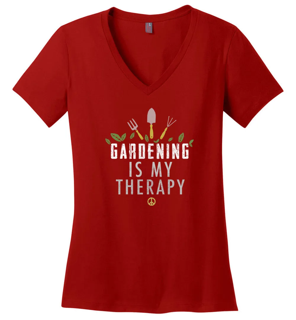 Gardening Is My Therapy V-Neck