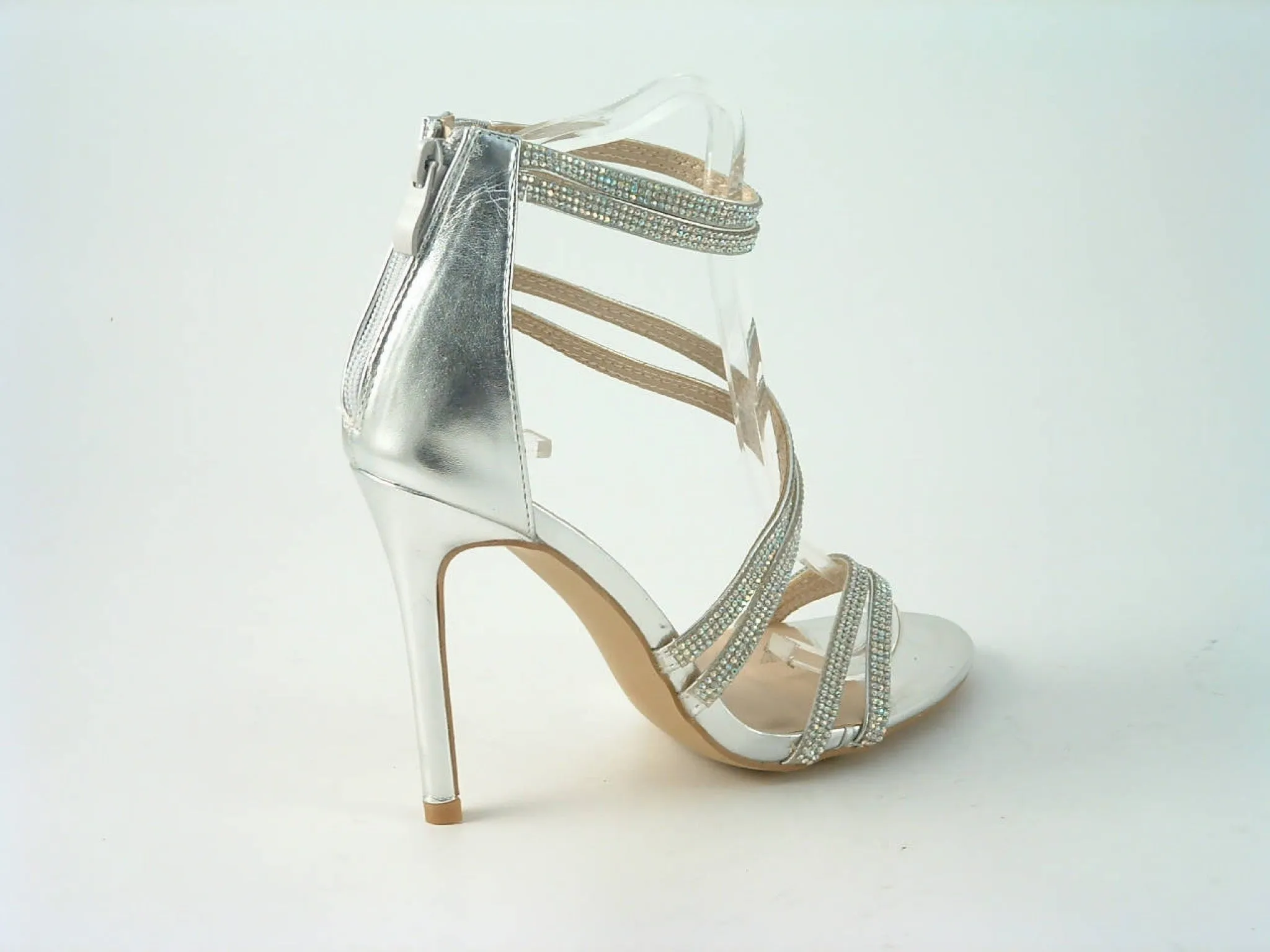 Glitz Shoes Divine Doubled Strap Diamante Sandals