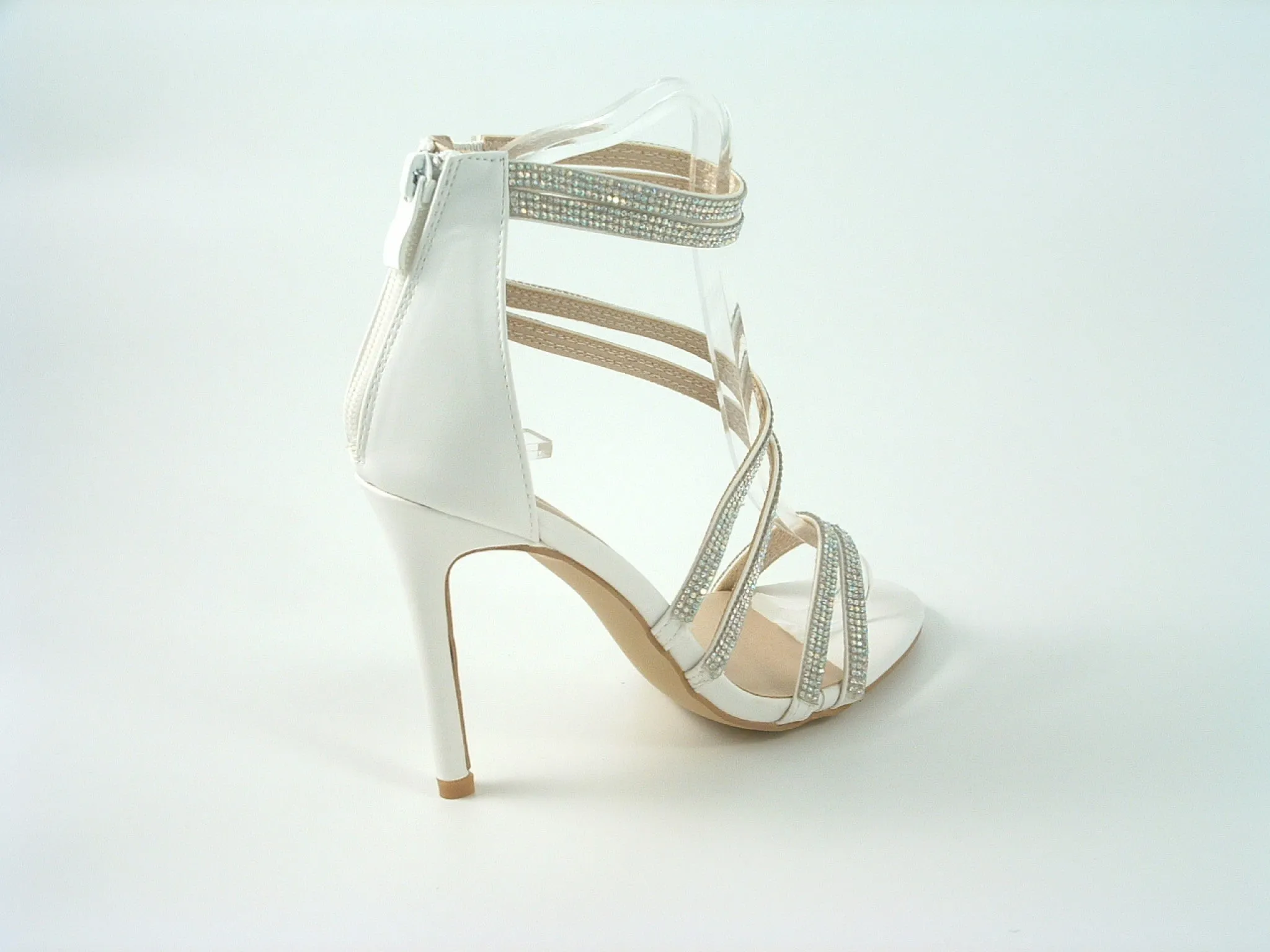 Glitz Shoes Divine Doubled Strap Diamante Sandals