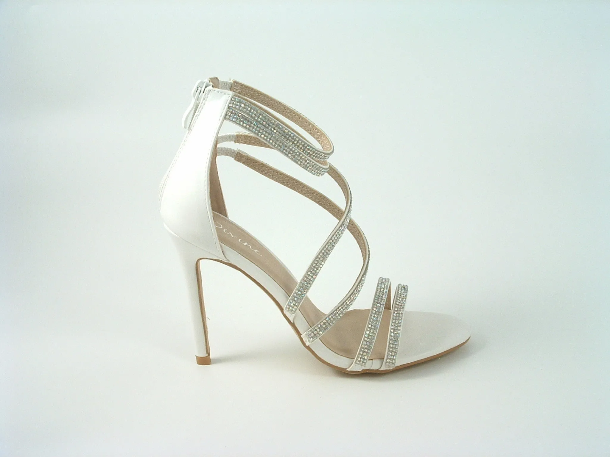 Glitz Shoes Divine Doubled Strap Diamante Sandals