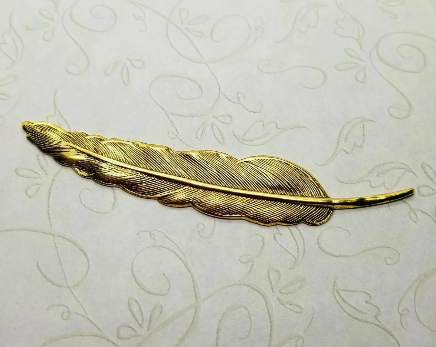 Large Brass Feather Finding - 1311FF.