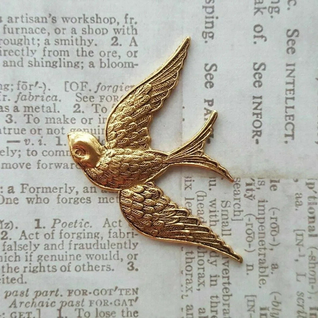 Large Brass Flying Bird - 4892S.