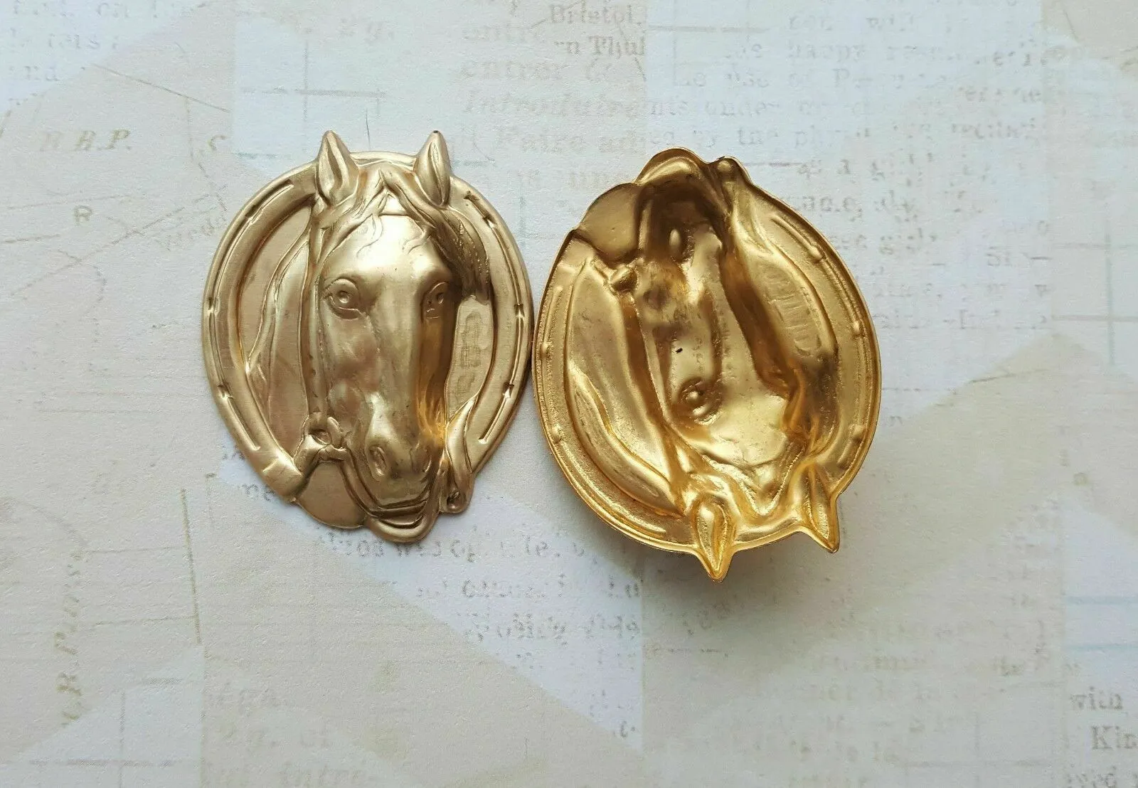 Large Brass Horse Head Stamping - 6350SG.