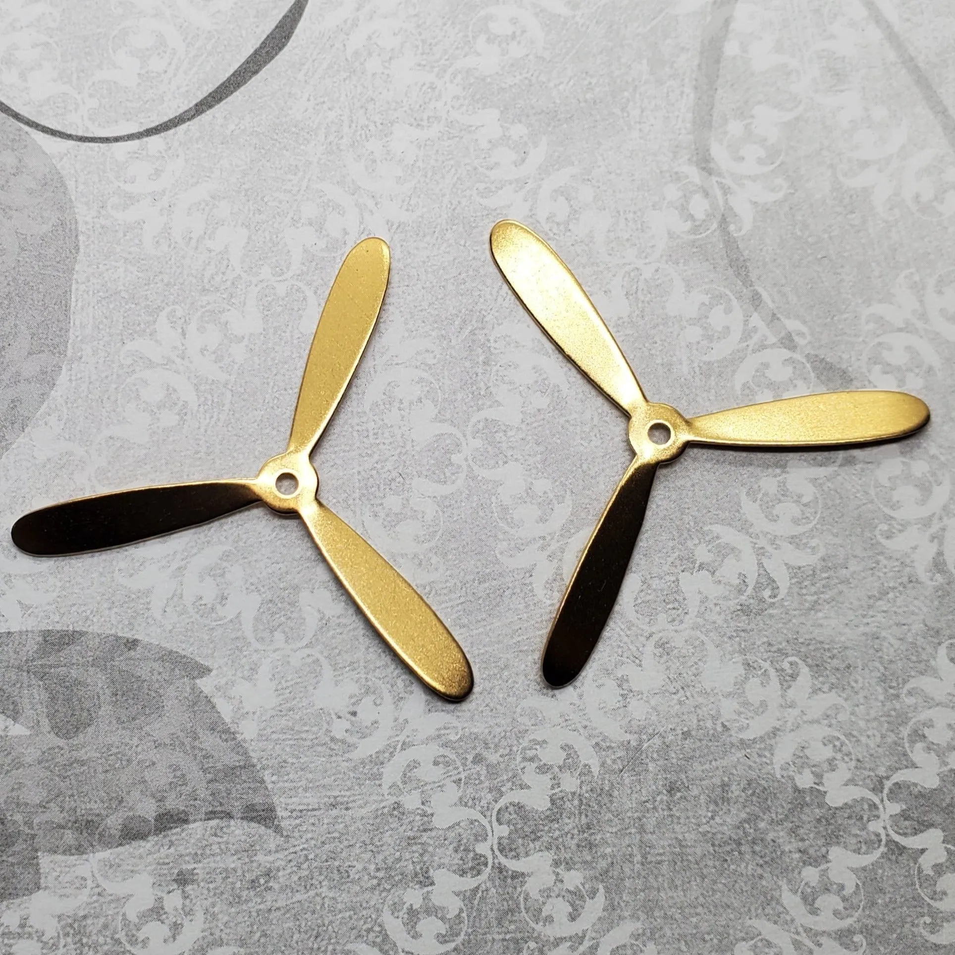 Large Brass Propeller Stampings x 2 - 1168RAT.