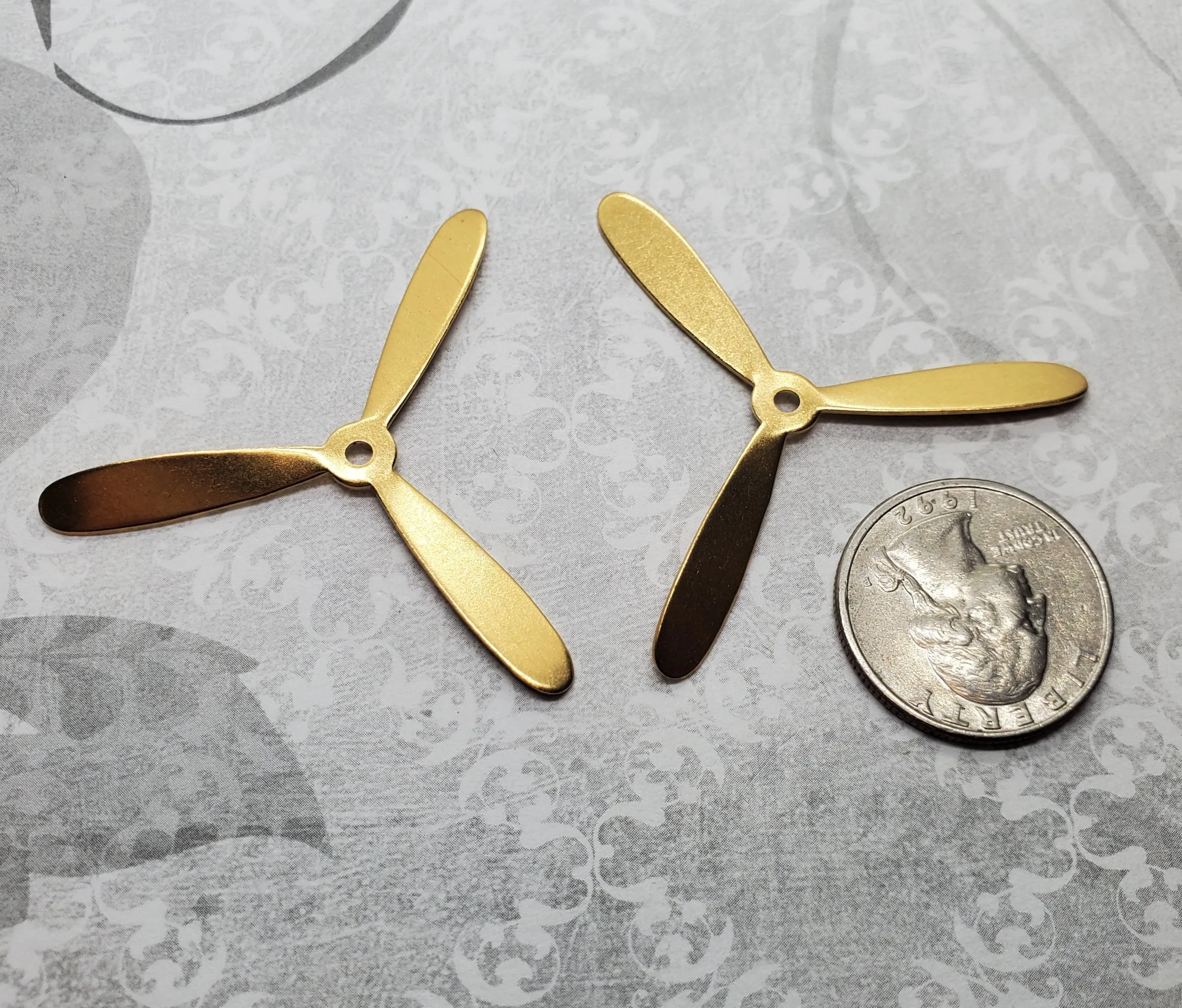 Large Brass Propeller Stampings x 2 - 1168RAT.