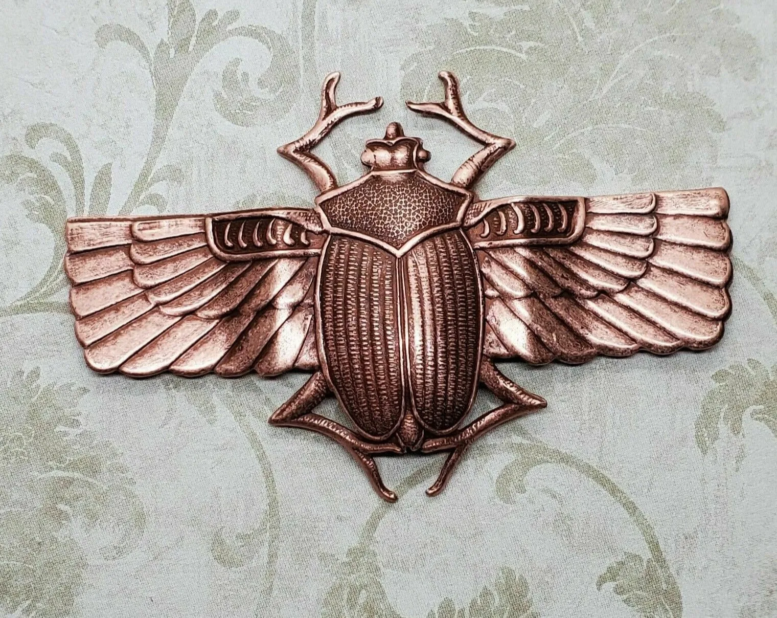 Large Brass Scarab Stamping x 1 - 2926-1FF.