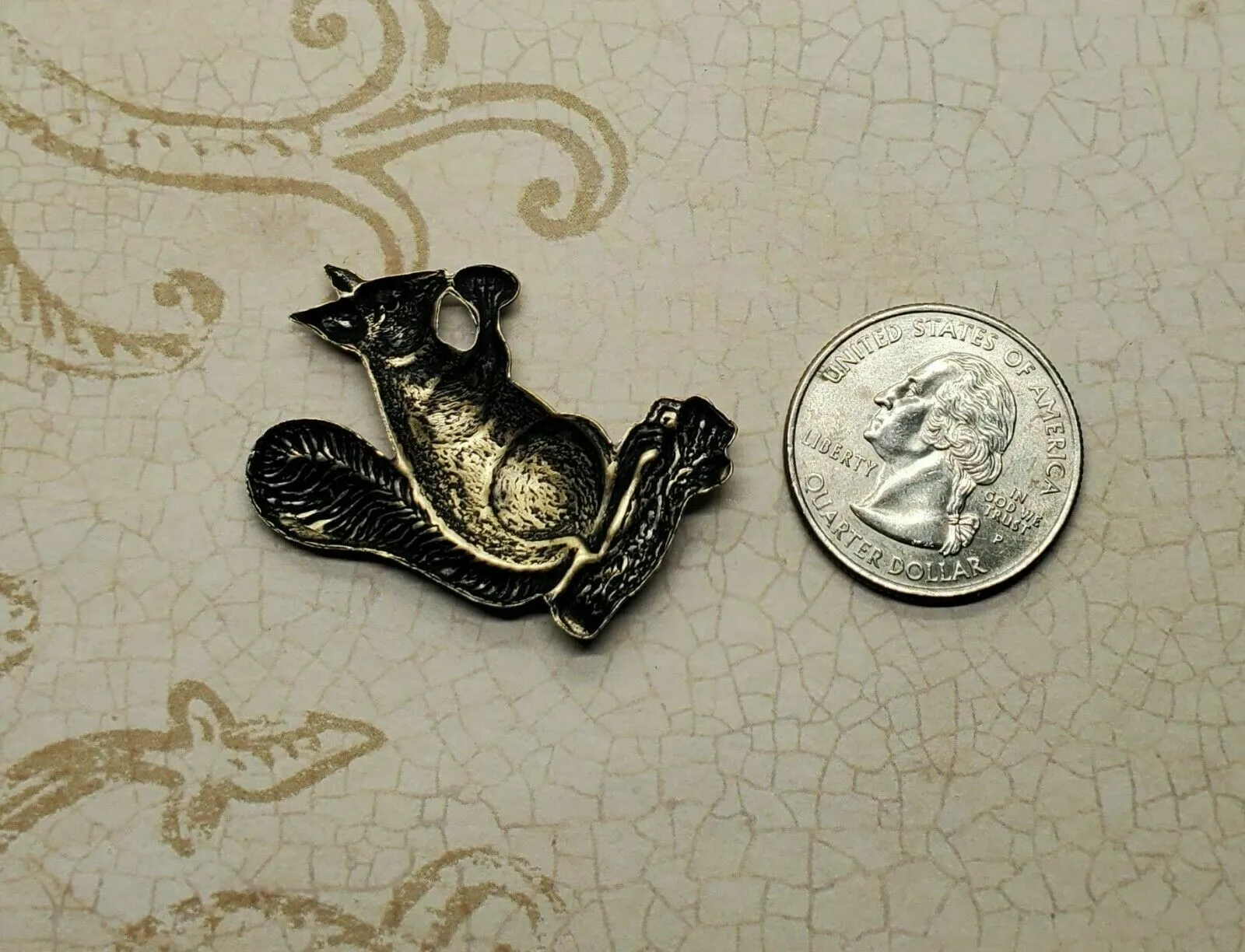 Large Brass Squirrel Stamping - 3624RAT.