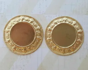 Large Round Brass Settings x 2 - 4233CIRAT.