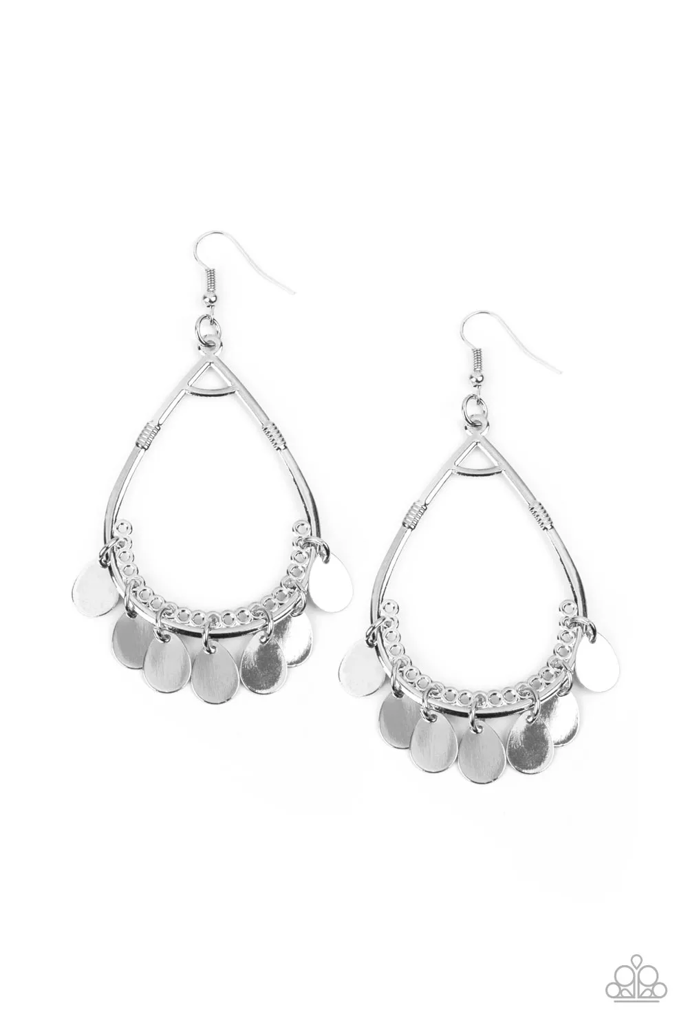 Meet Your Music Maker - Silver Paparazzi Earrings