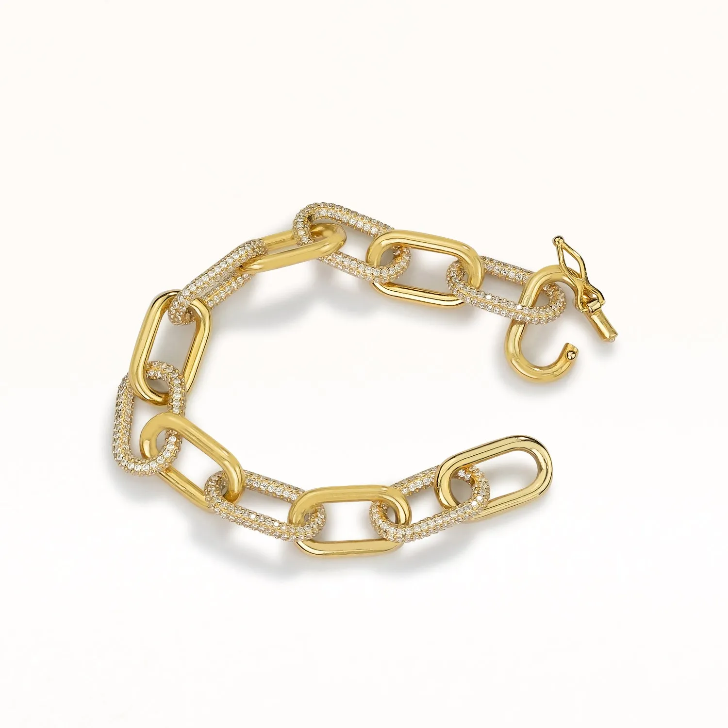 Mens Iced Link Bracelet