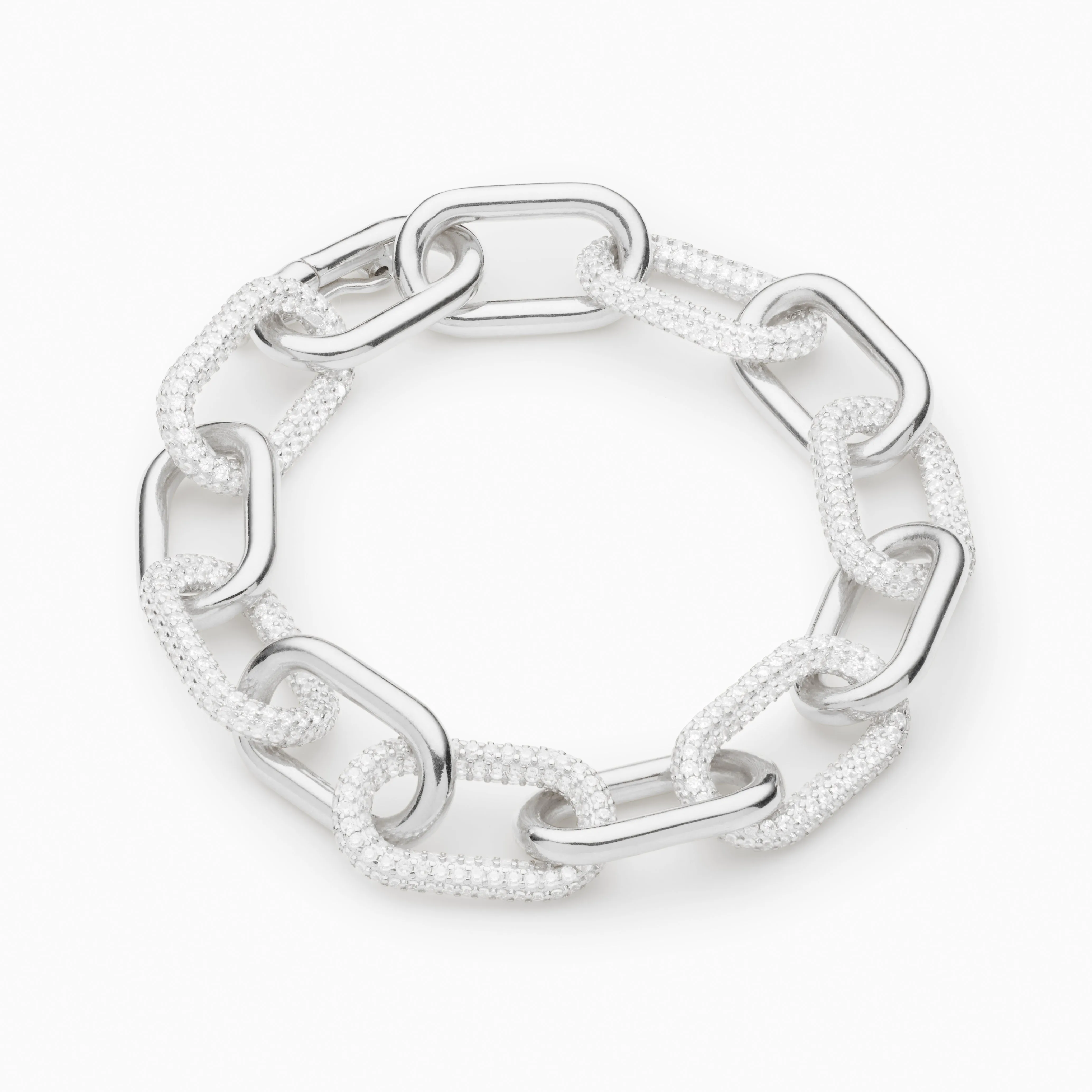 Mens Iced Link Bracelet