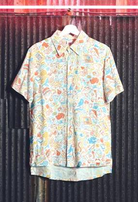 OMOCAT Doodle Button-Up Shirt