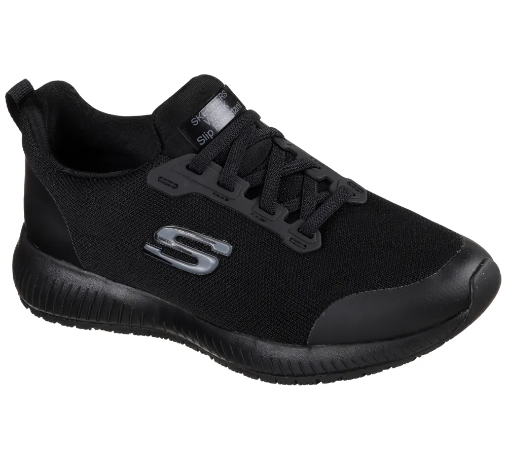 Pantofi sport, dama, SKECHERS WORK SQUAD SR SLIP RESISTANT, 77222EC-BLK negru, textil