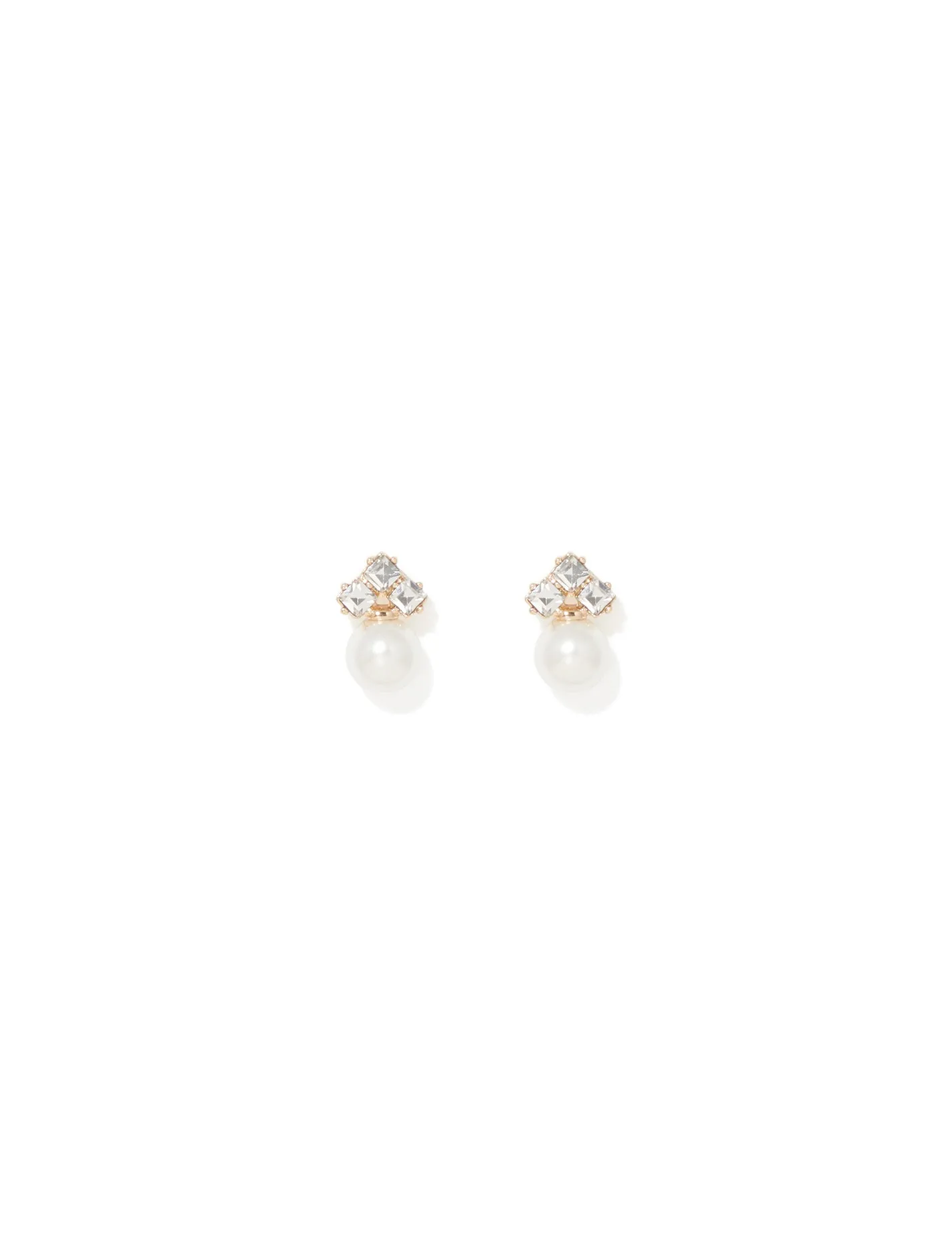 Penny Pearl Stone Stud Earrings