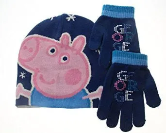 Peppa Pig George 2 Piece Beanie Hat and Gloves Set Age 4-6 years