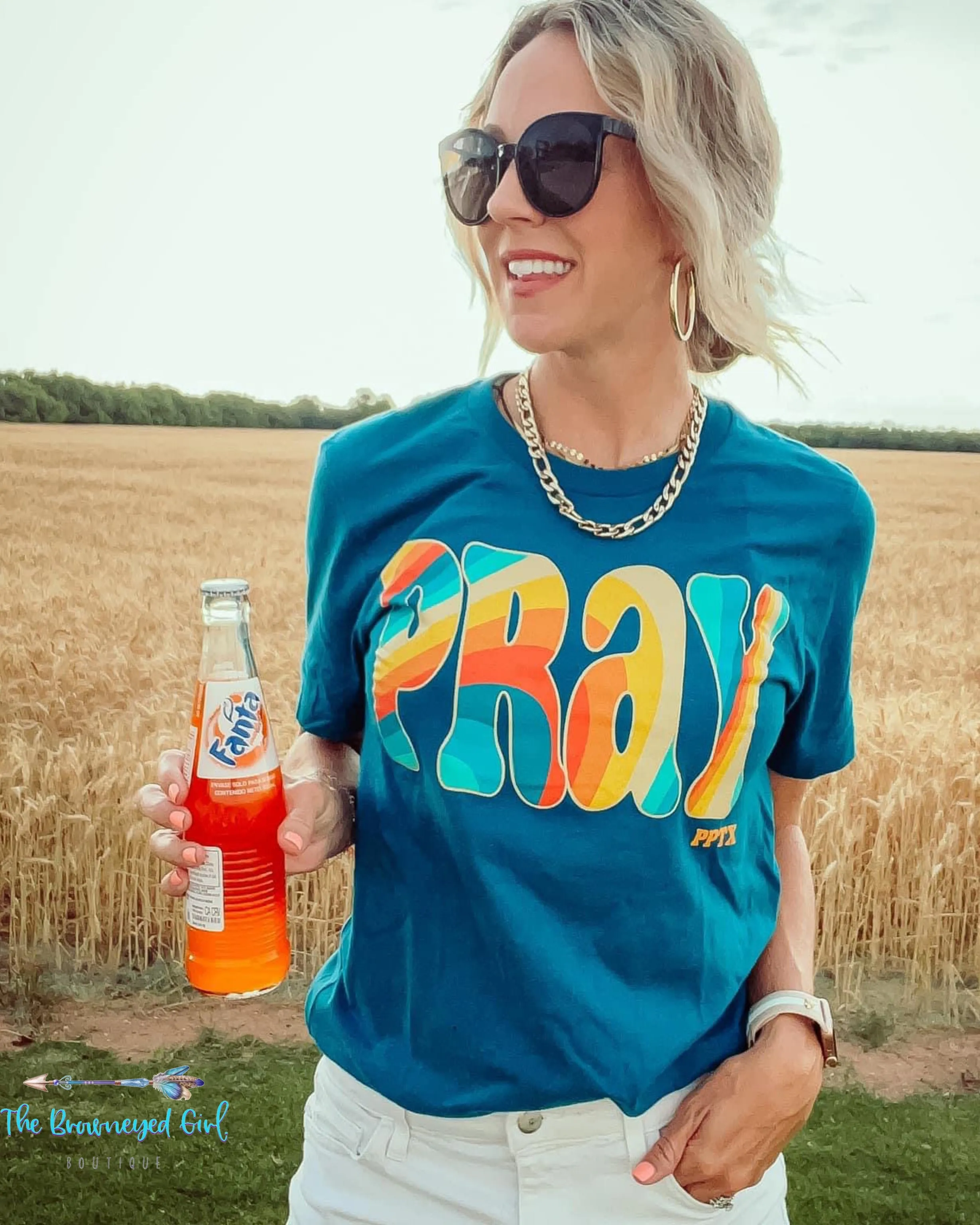 Pray Rainbow Graphic Tee