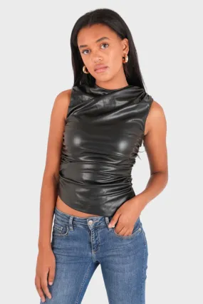 "Classy" leather top black