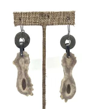 Rock and Antler Earrings